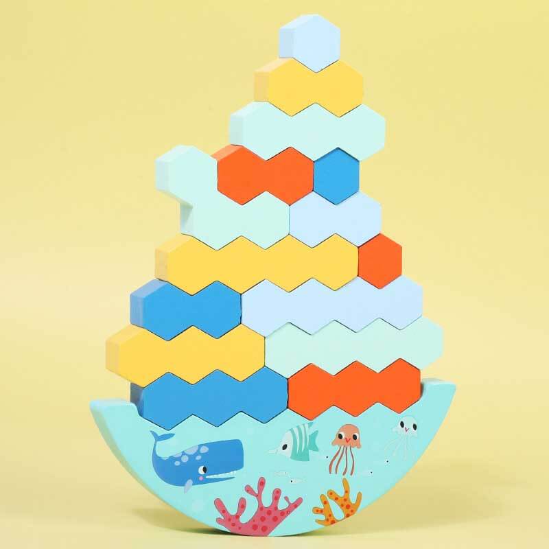 Wooden balance game set for kids, promoting STEM learning and hands-on fine motor development