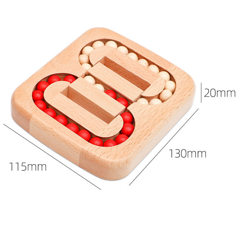 Stress relief wooden puzzle, a brain teaser game for travel and cognitive development. Unisex.