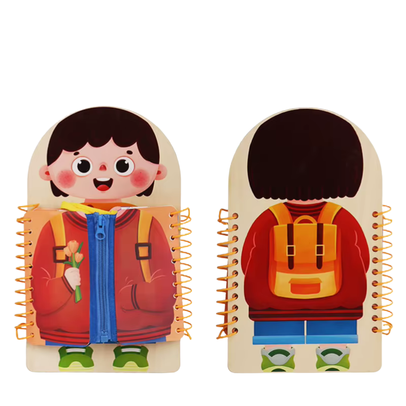 Montessori Wooden Busy Board for preschool kids, perfect for developing fine motor skills and encouraging independent activity.