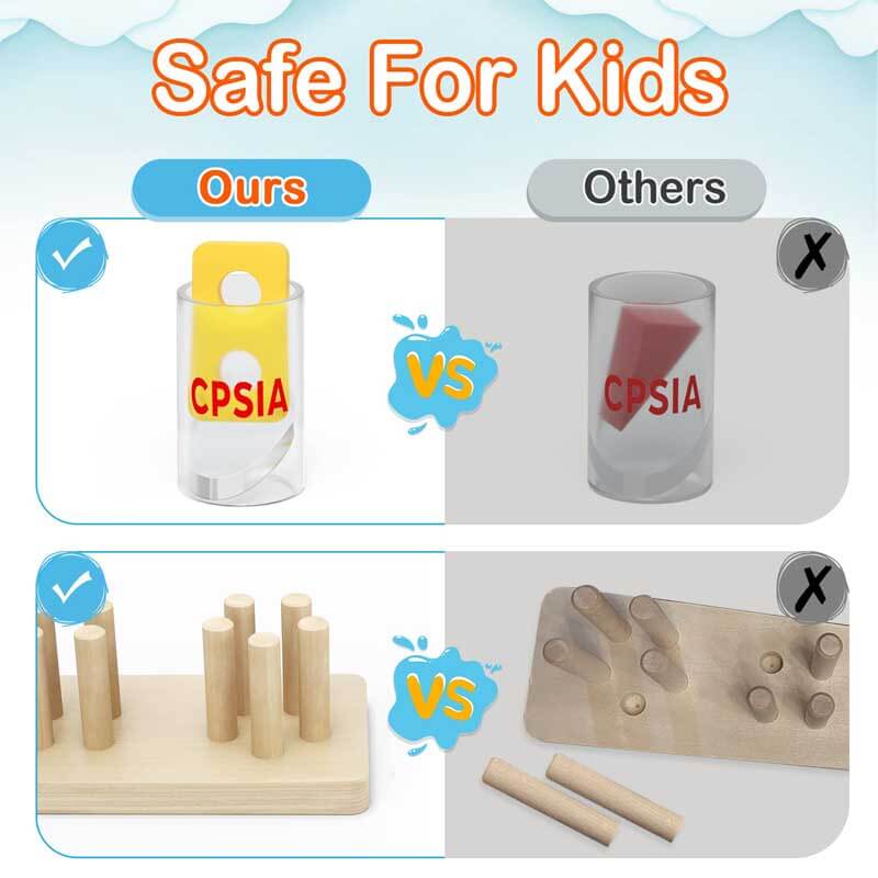 Montessori shape sorter: wooden geometric stacking board for preschool learning
