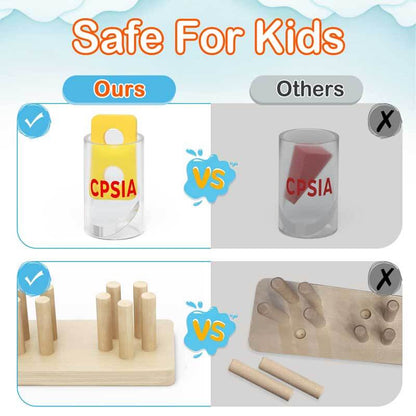 Montessori shape sorter: wooden geometric stacking board for preschool learning