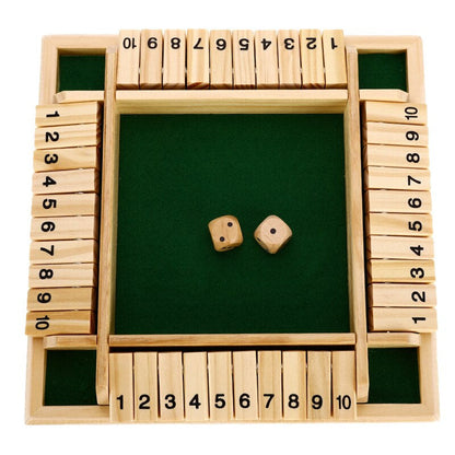 Unisex wooden math board game set with dice & number blocks. Ideal educational toy for kids' math skills and family bonding.