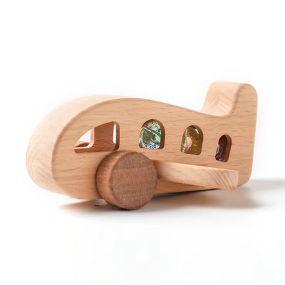 Wooden airplane, an ideal sustainable and educational Montessori toy for kids' early development