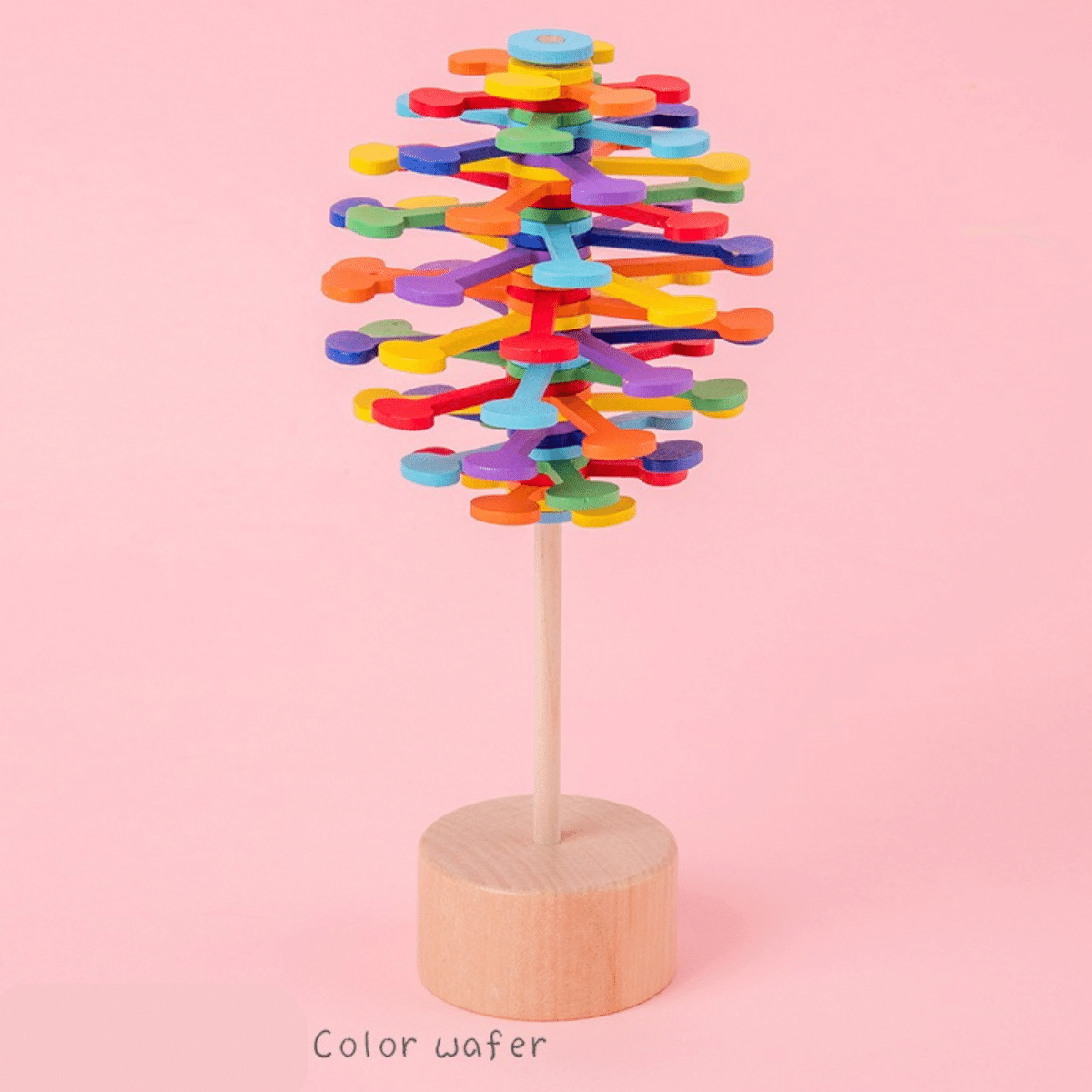 Wooden rotating stress reliever toy, compact and natural, great for adults and kids