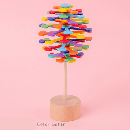 Wooden rotating stress reliever toy, compact and natural, great for adults and kids