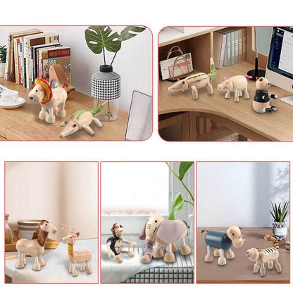 Wooden pig figure, educational toddler toy, part of a durable animal figure gift set for kids