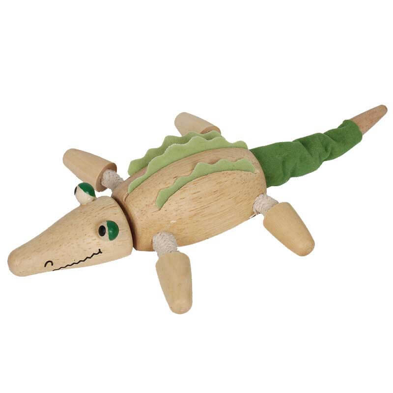 Wooden safari animal figures in a canvas bag, educational toddler toys for gifting