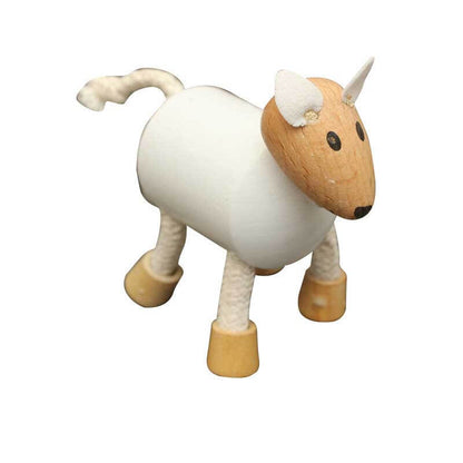 Close-up of wooden elephant and giraffe figures, showcasing detailed craftsmanship of toddler toys