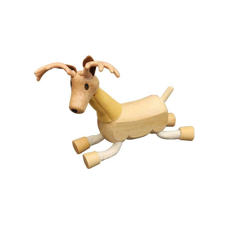 Wooden animals lined up, ready for interactive play, ideal gift for baby & toddler learning
