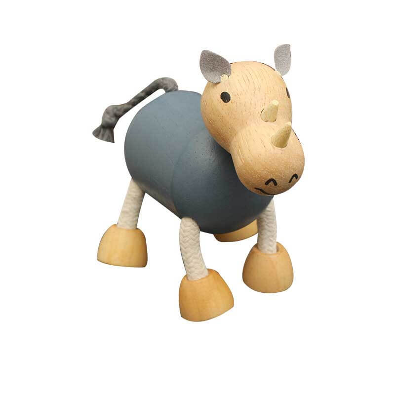 Eco-friendly wooden animal figures, no-splinter design, safe and fun educational toddler toys