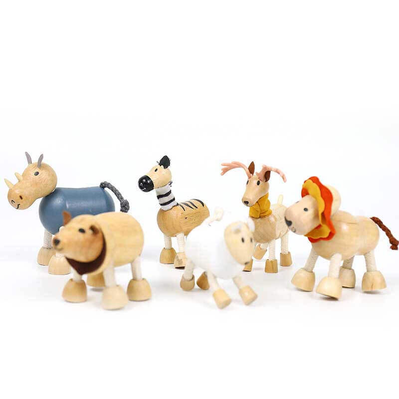 Wooden giraffe figure, educational preschool toy, enhances cognitive development in young children