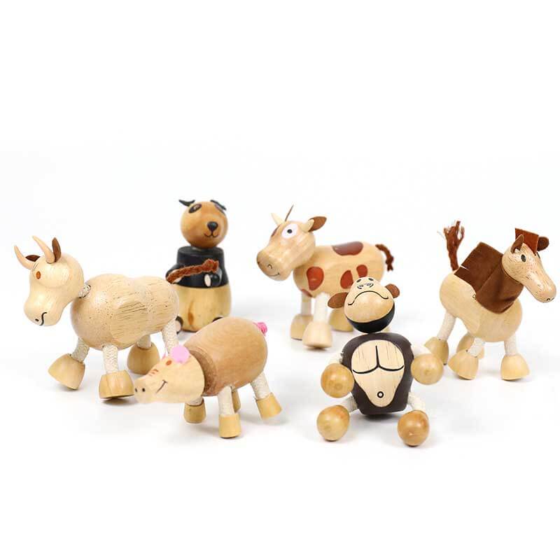 Wooden zebra figure from animal figures educational toy set, perfect for kid gifts & learning