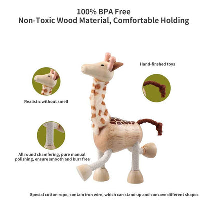 Wooden monkey figure, cute toddler toy, ideal for interactive play & early learning development