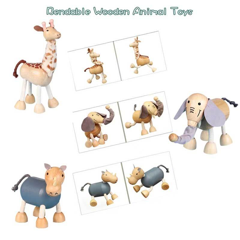 Wooden hippopotamus figure for baby & toddler educational toys, promotes animal recognition