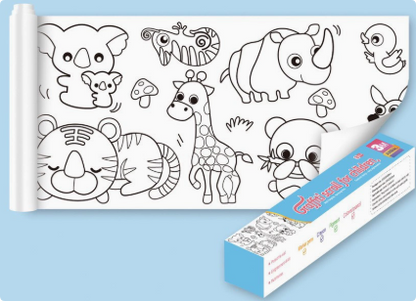 Large format self-adhesive activity paper, a coloring roll that makes kids' drawing easy and enjoyable for all