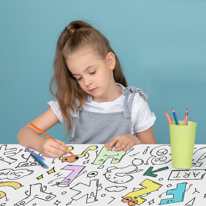 Kids XXL self-adhesive coloring roll, ideal for children's art activities, develops motor skills, great gift