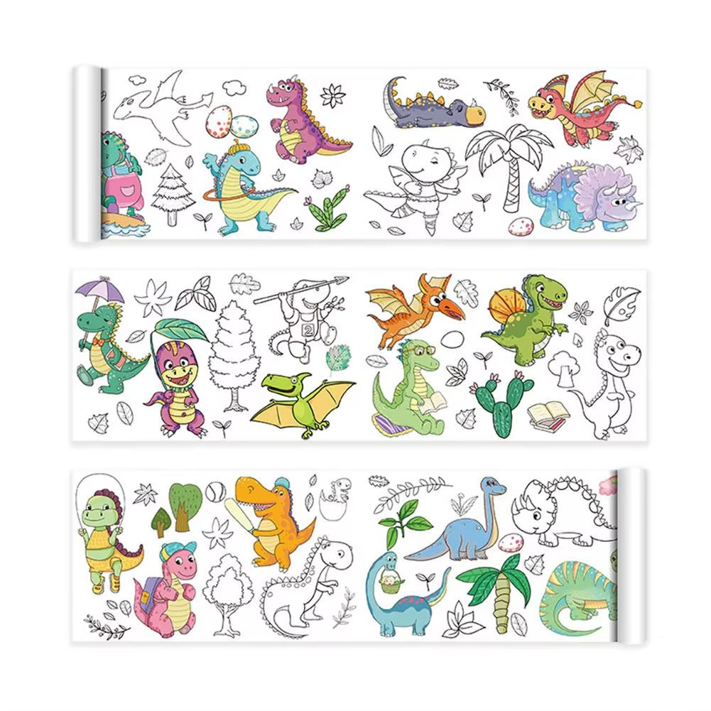 XXL unisex coloring roll with self-adhesive backing, perfect for kids' art projects and screen-free entertainment
