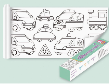Drawing kit for kids: XXL self-adhesive coloring roll, an educational toy for developing children's art skills