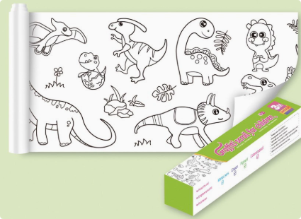 Creative play with an XXL self-adhesive coloring roll, promoting motor skills development in young children