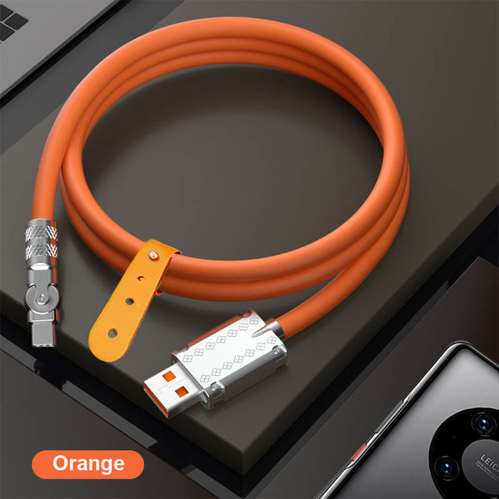 180° rotating universal 120W fast charging data cable, a versatile phone & gaming accessory.