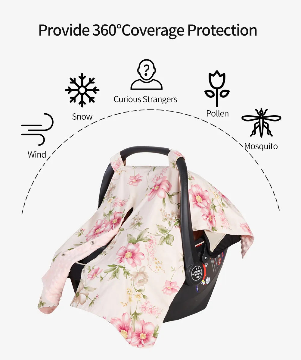 Baby safety stroller accessory: sunshade cover with integrated mosquito net, universal fit.