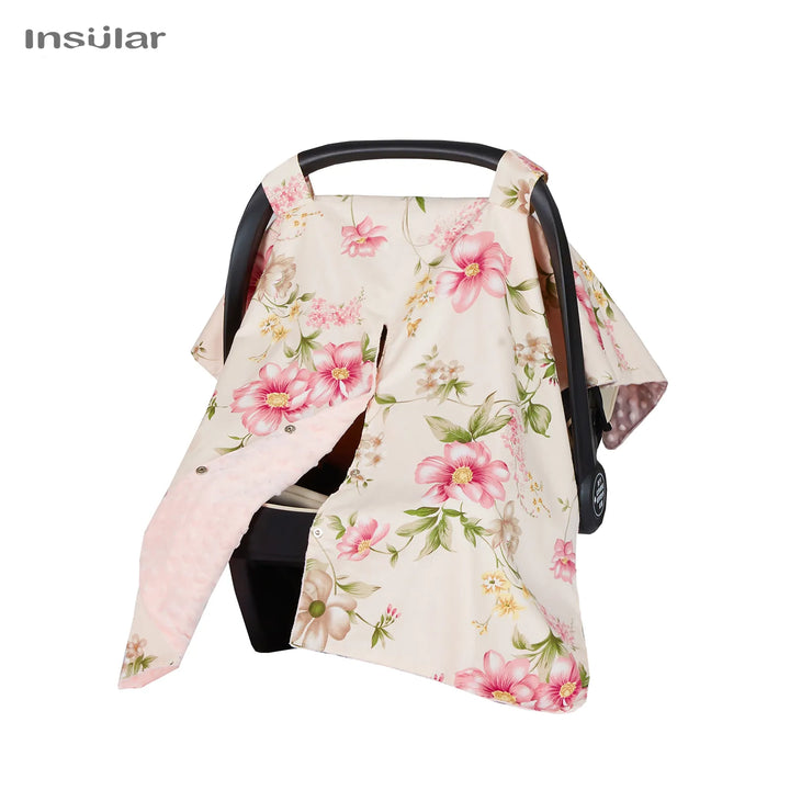 Black wave stroller sunshade & mosquito net protects baby from sun and bugs during travel.