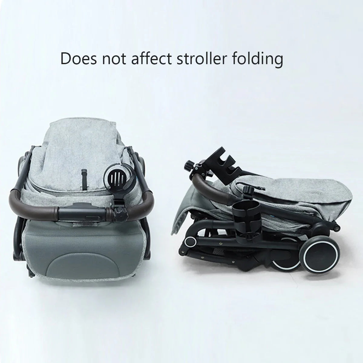 Hands-free convenience with this universal stroller bottle & drink holder accessory