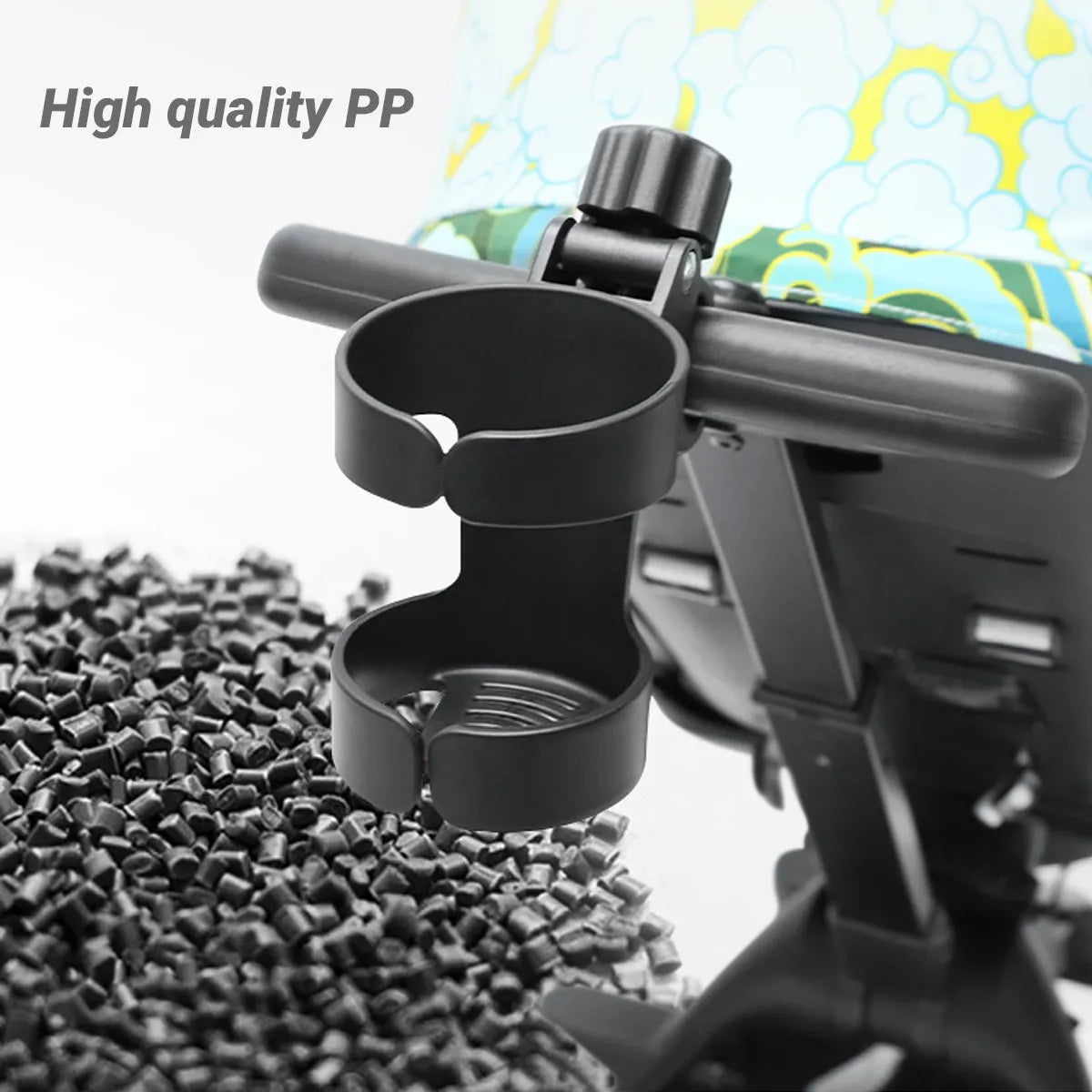 Baby gear on-the-go: Universal stroller cup holder for bottles, easy attachment