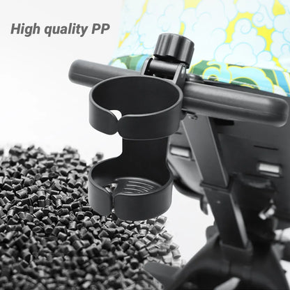 Baby gear on-the-go: Universal stroller cup holder for bottles, easy attachment