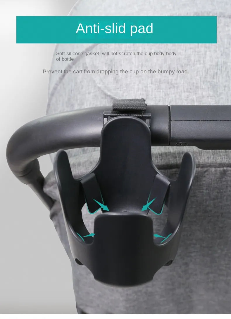 Essential universal cup holder accessory for parents, attaches to baby transport.