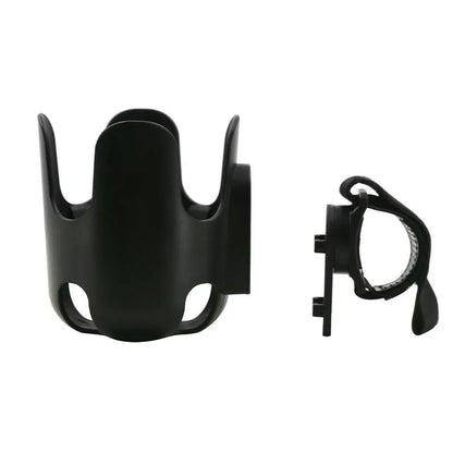 Stroller accessory: universal cup holder clamps onto handlebar, perfect for baby essentials.