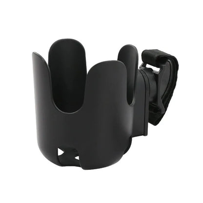 Hands-free universal stroller drink holder, convenient for parents on the go with baby.