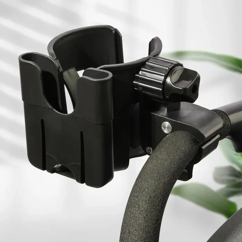 Universal stroller drink holder for babies and toddlers, black, fits most strollers