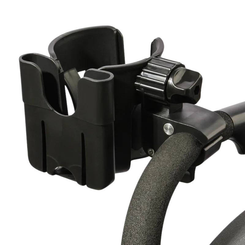 Black stroller drink holder, convenient for new moms and dads, universal fit