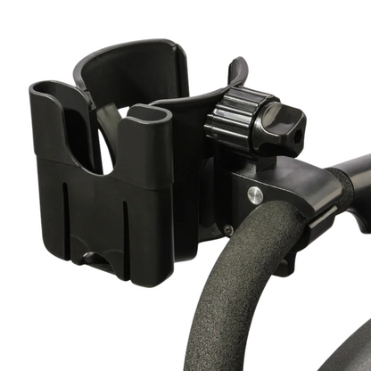Black stroller drink holder, convenient for new moms and dads, universal fit