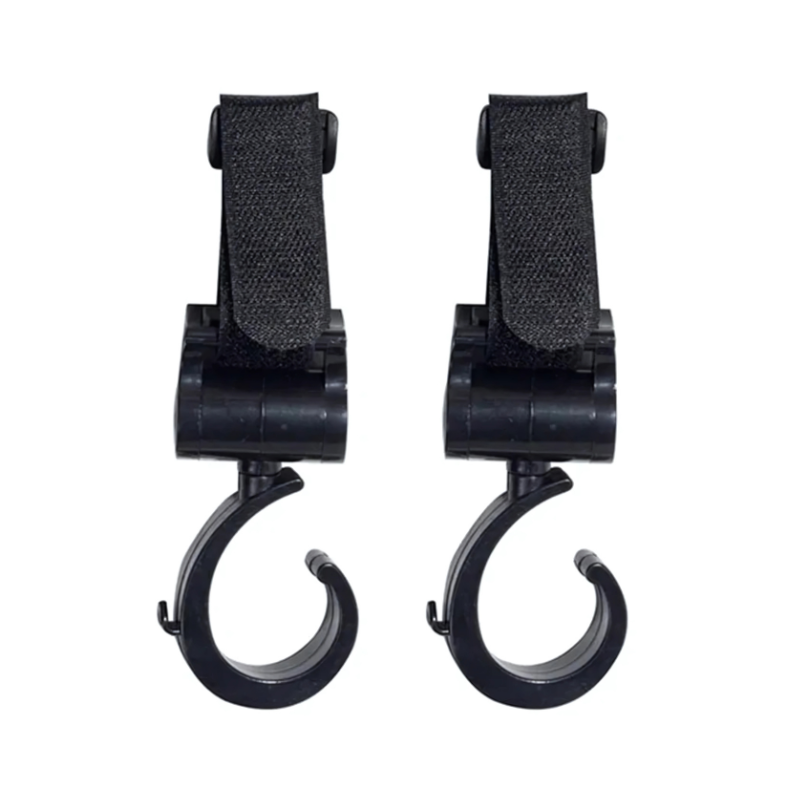 Adjustable universal stroller hooks, non-slip design, perfect parenting accessory for organizing essentials