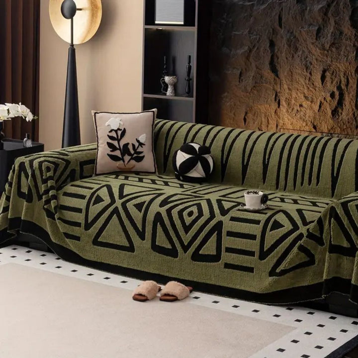Stylish Urban Maze sofa cover, modern decor for living room, protective & spill resistant couch cover.