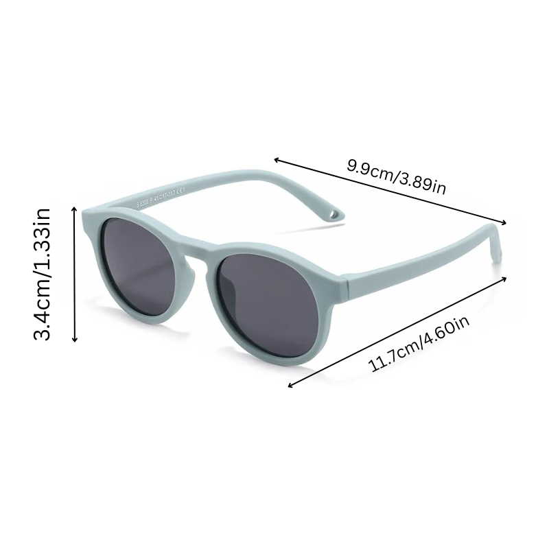 Kids' flexible UV400 polarized sunglasses in black, ideal outdoor gear for boys and girls.