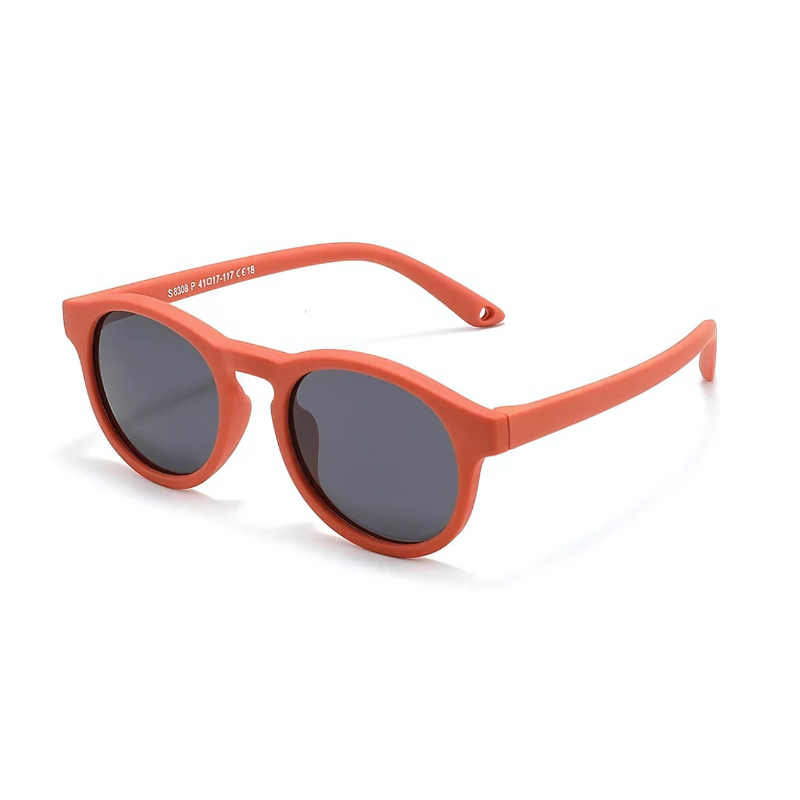 Brightly colored flexible UV400 polarized kids sunglasses, stylish and safe eyewear for children.