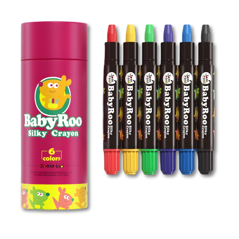 Close-up of colorful 3-in-1 silky crayons, perfect for kids' drawing and creative expression.