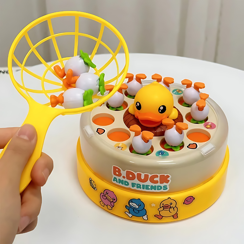 Vibrant Duck Dash game with colorful ducks racing on a water track, perfect for kids' family fun