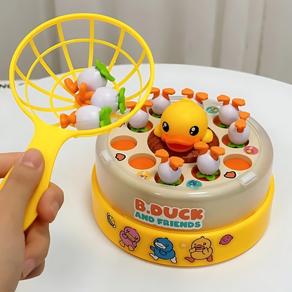 Vibrant Duck Dash game with colorful ducks racing on a water track, perfect for kids' family fun