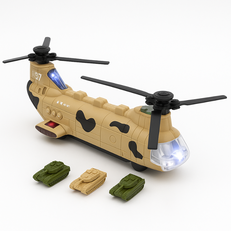 Fun kids' helicopter toy, light up and musical, perfect for engaging sensory development