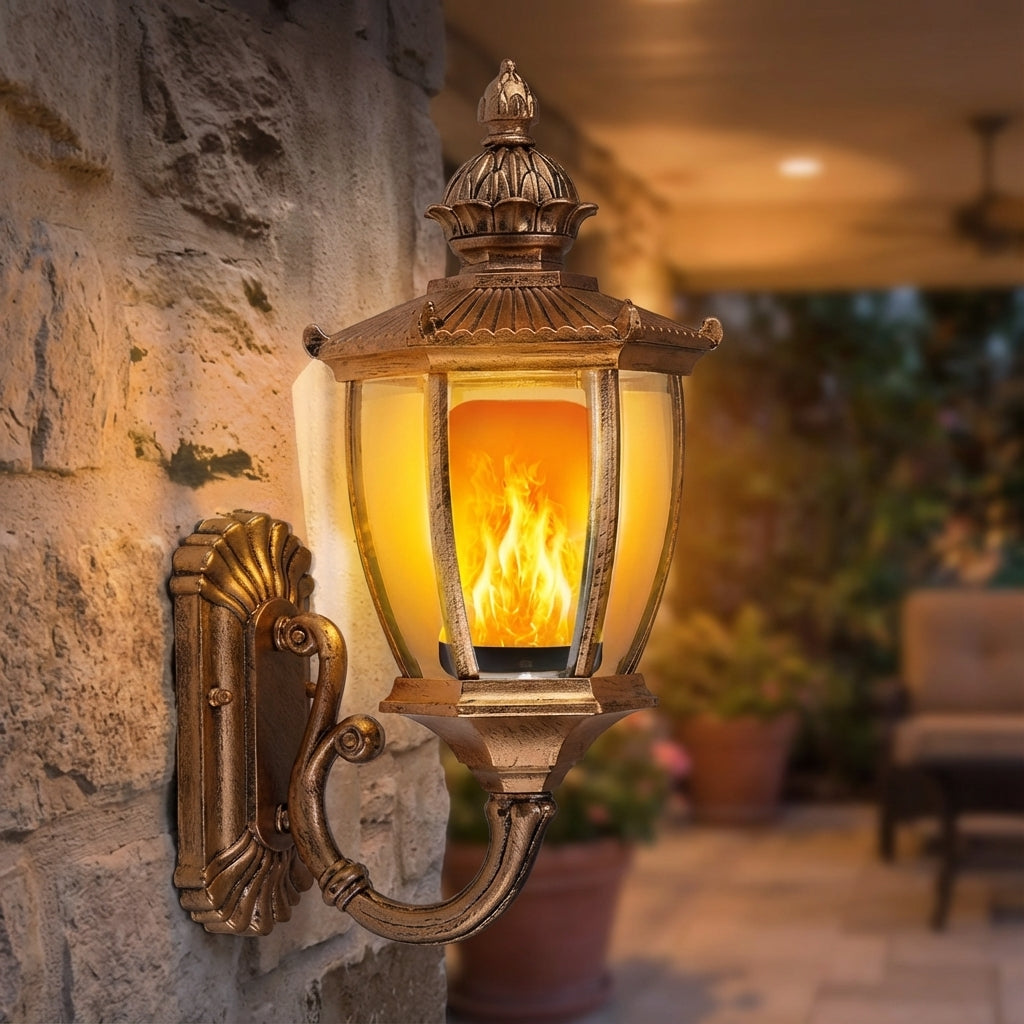 Vibrant LED flame effect light bulb by Emberelle, creating a warm, realistic flickering ambiance for any room.