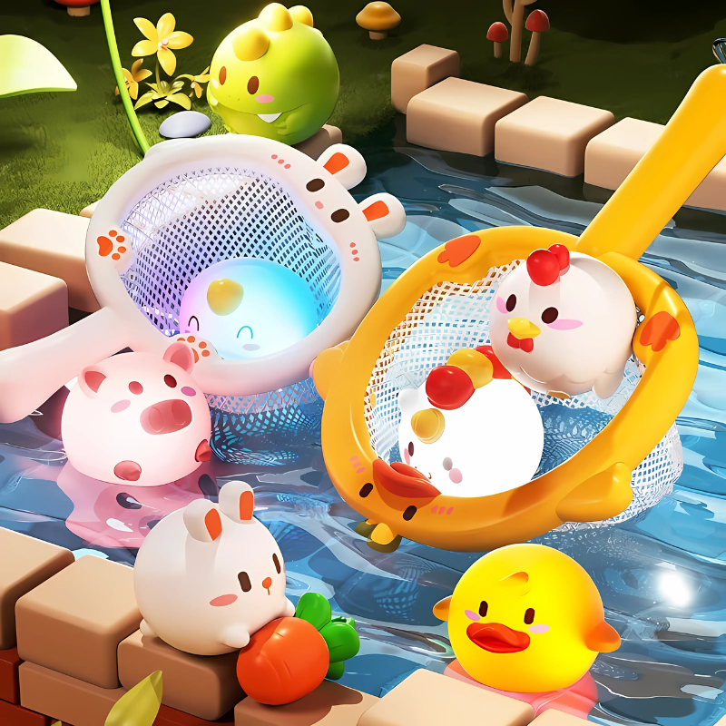 Vibrant light-up silicone sensory bath toy dolphin, perfect for toddler water play and developmental fun.