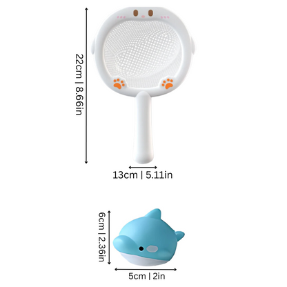 Set of colorful LED light-up bath toys floating in water, engaging kids with sensory playtime experiences.