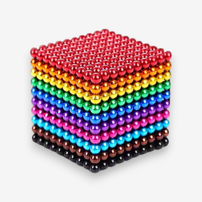 Vibrant multi-colored magnetic balls set for creative building and educational STEM play, perfect fidget or desk toy.
