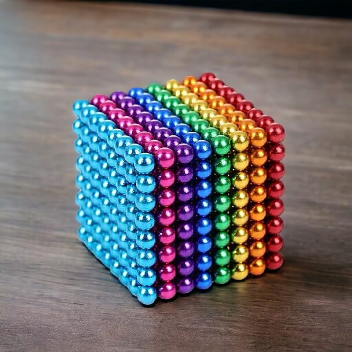 Bright magnetic building balls set, a fun & educational puzzle game gift for kids, offering creative stress relief.