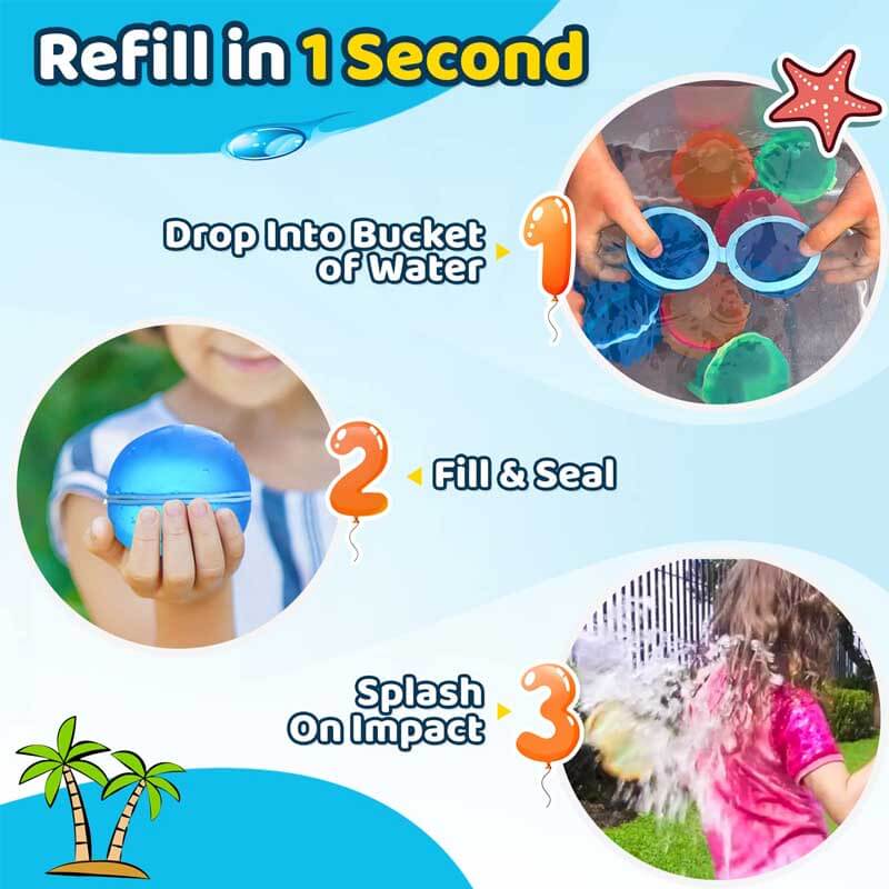Durable magnetic water balloons, a sustainable alternative for kids' outdoor activities and eco-conscious play.