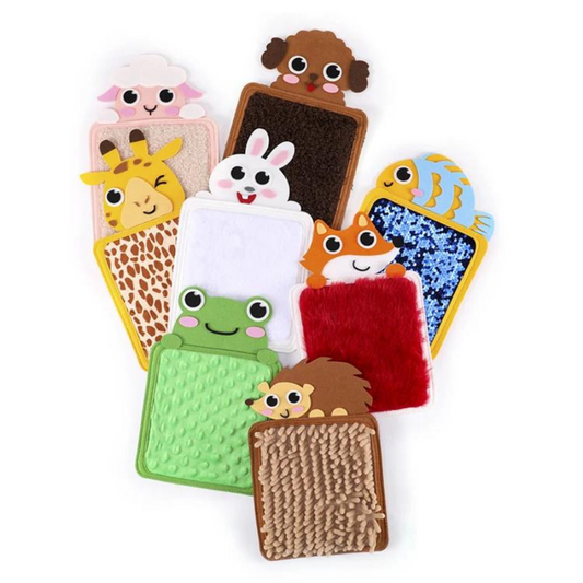 Vibrant sensory tactile animal pads for kids, enhancing early learning & emotional expression, autism friendly